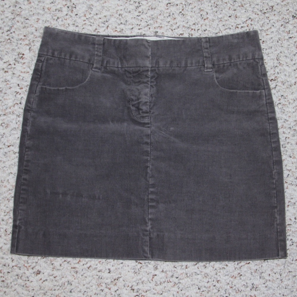 J. Crew Purple-Gray Corduroy Mini Skirt with Pockets